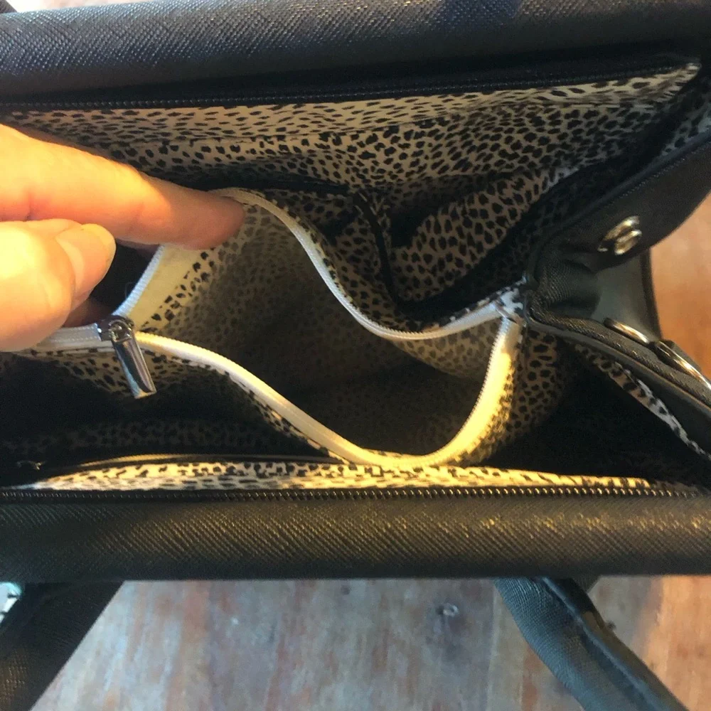 NWT Catherines Purse Black Structured Top-Handle Satchel
